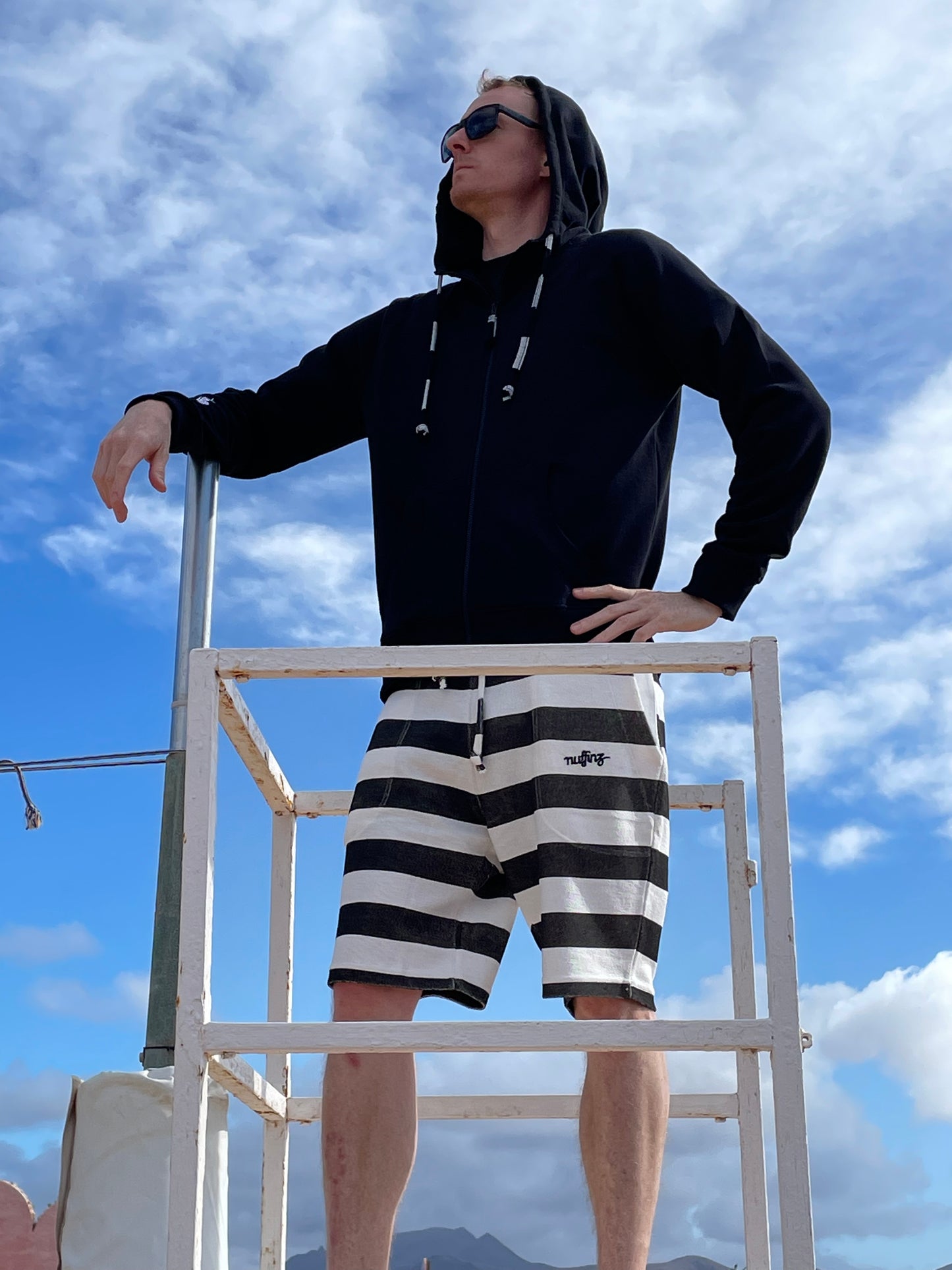 BLACK SEA SOLID ZIP HOODIE