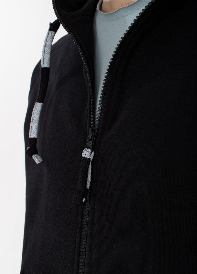 Nuffinz Zip Hoodie Black Sea detail Zipper Organic Cotton