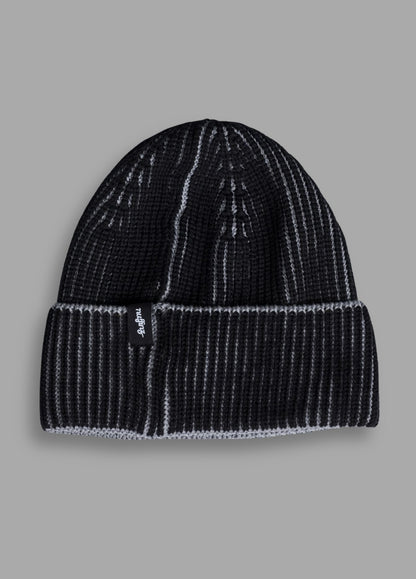 BLACK MERINO COTTON BEANIE