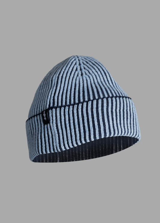 BLUE MERINO COTTON BEANIE