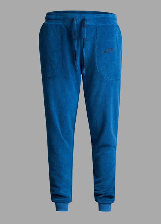 NAVY PEONY TOWEL PANTS