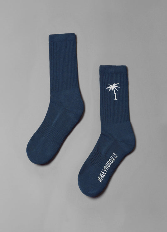 NIGHT BLUE PALM SOCKS
