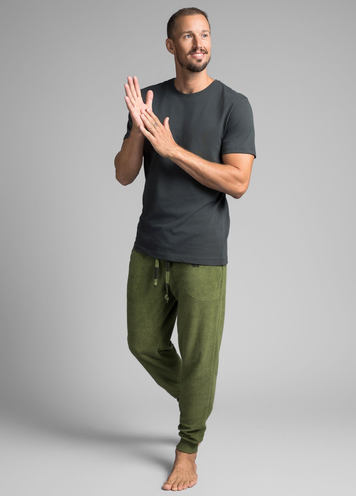RIFFLE GREEN TOWEL PANTS