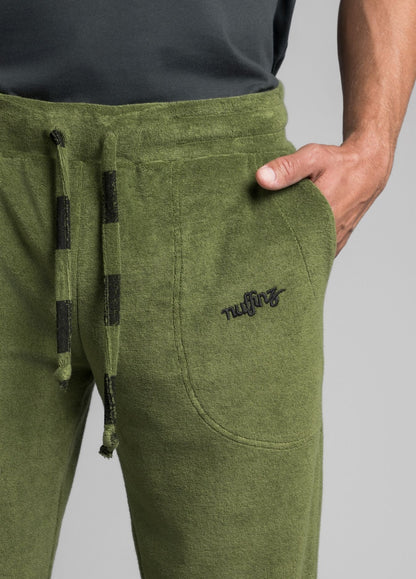 RIFFLE GREEN TOWEL PANTS