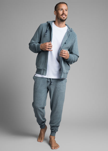 MIRAGE BLUE TOWEL ZIP HOODIE