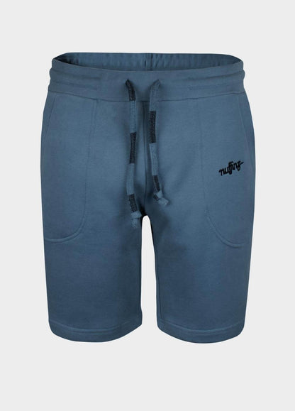 nuffinz menswear - shorts - mirage blue solid shorts - 100% organic cotton - carbonized - blue/unicolor