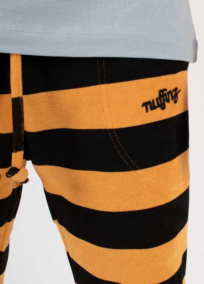 GOLDEN NUGGET TOWEL SHORTS ST closeup - nuffinz logo - men's shorts with front pockets